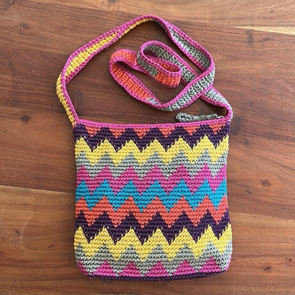 The Sak - Colorful Zigzag Crochet Crossbody Bag